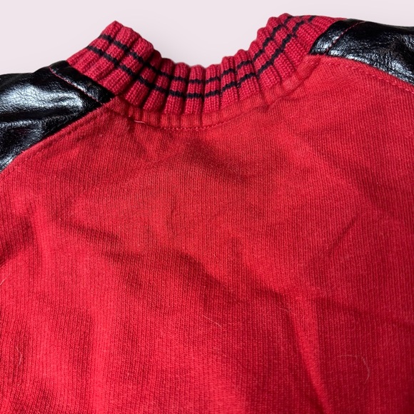 Baby Wonderful World Of Disney Faux Leather Sleeve Mickey Mouse Bomber Jacket - Picture 9 of 11